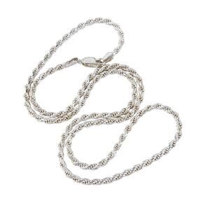 Vintage Italy Sterling Silver 925 2.6mm Rope Chain Necklace 20"